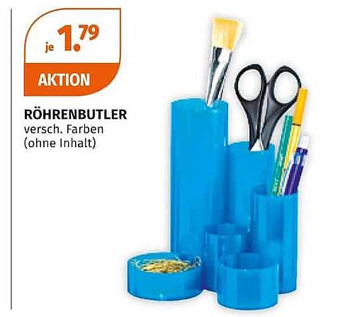 RÖHRENBUTLER versch. Farben (ohne Inhalt)