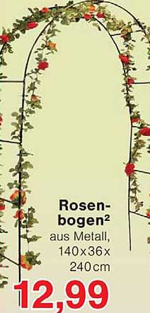 Rosenbogen² aus Metall, 140x36x240 cm