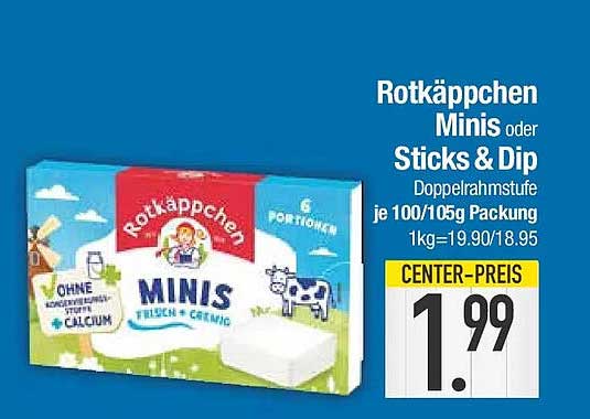 Rotkäppchen Minis oder Sticks & Dip