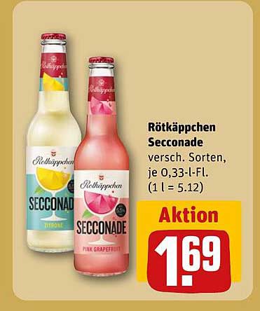 Rötkäppchen Secco­nade versch. Sorten, je 0,33-l-Fl. (1 l = 5.12)