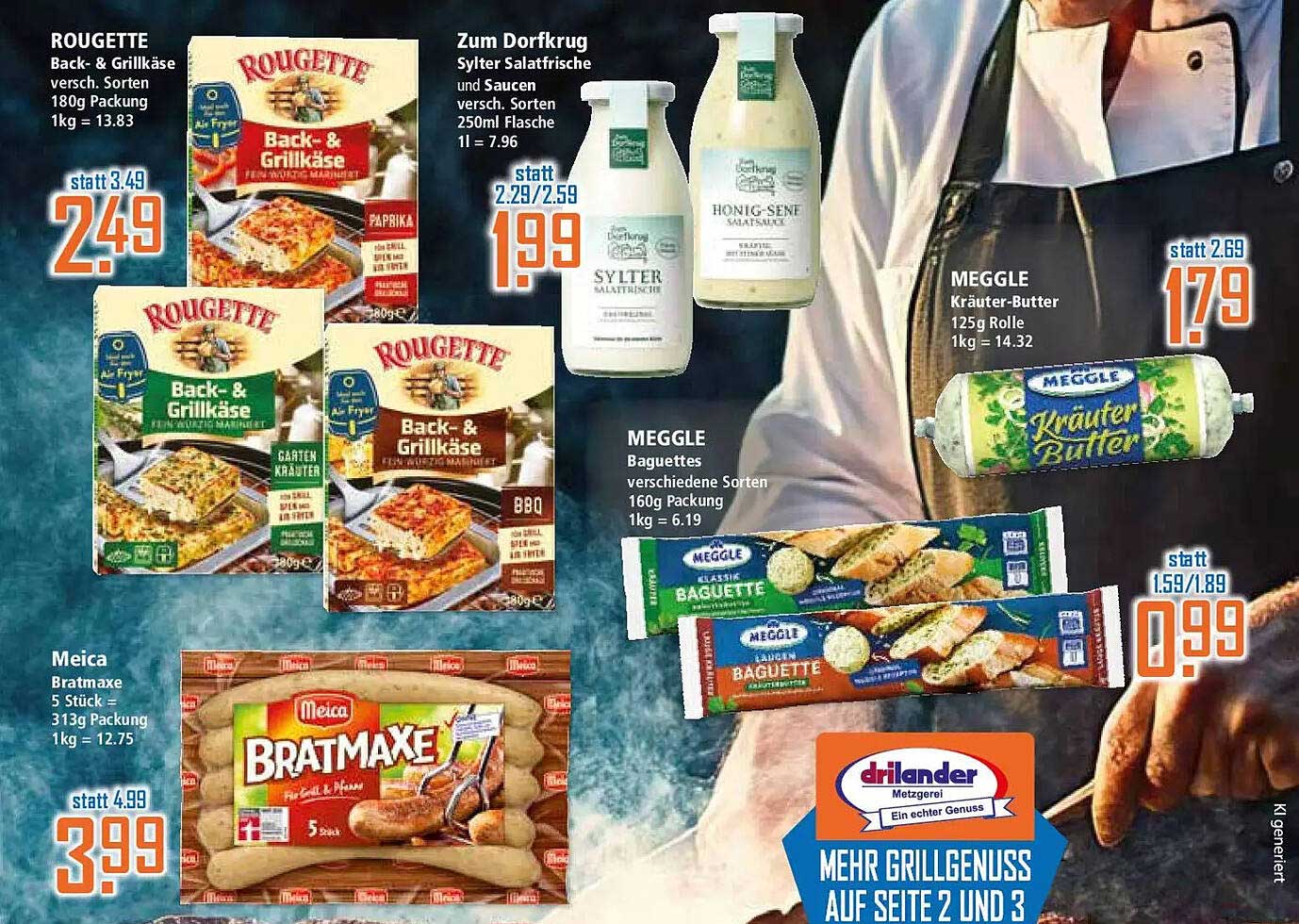 ROUGETTE Back- & Grillkäse versch. Sorten 180g Packung 1kg = 13.83