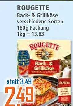 ROUGETTE Back- & Grillkäse verschiedene Sorten 180g Packung 1kg = 13.83
