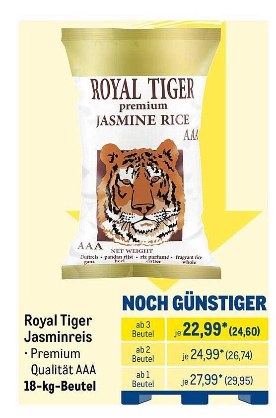 Royal Tiger Jasminreis • Premium Qualität AAA 18-kg-Beutel