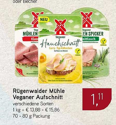 Rügenwalder Mühle Veganer Aufschnitt verschiedene Sorten