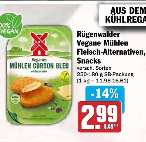 Rügenwalder Vegane Mühlen Fleisch-Alternativen, Snacks