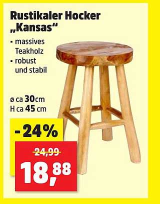 Rustikaler Hocker „Kansas“
