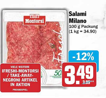 Salami Milano 100 g Packung (1 kg = 34.90)