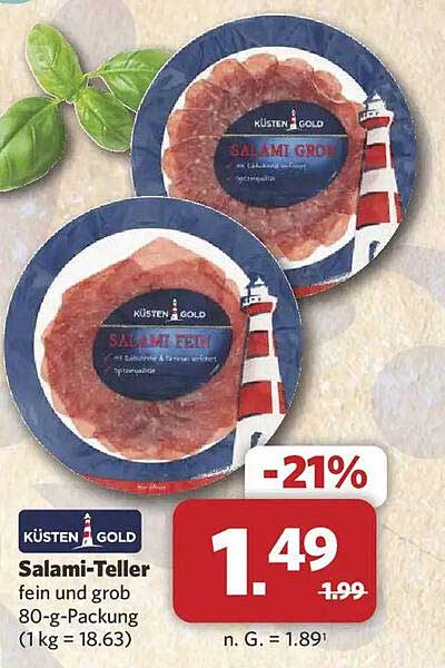 Salami-Teller fein und grob 80-g-Packung