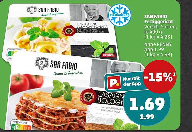 SAN FABIO Fertiggericht Versch. Sorten, je 400 g