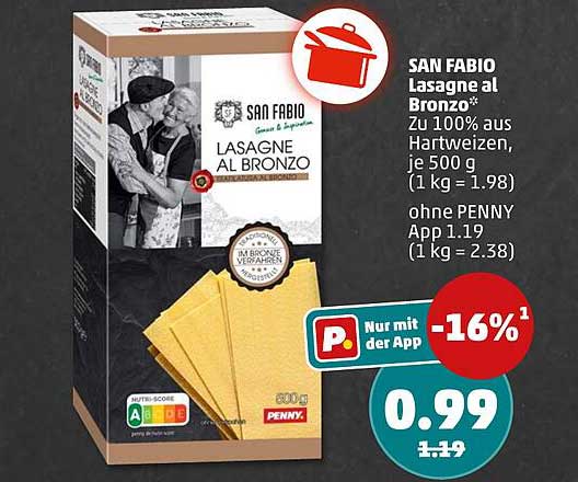 SAN FABIO Lasagne al Bronzo*
