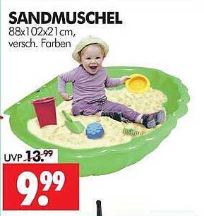 SANDMUSCHEL 88x102x21 cm, versch. Farben