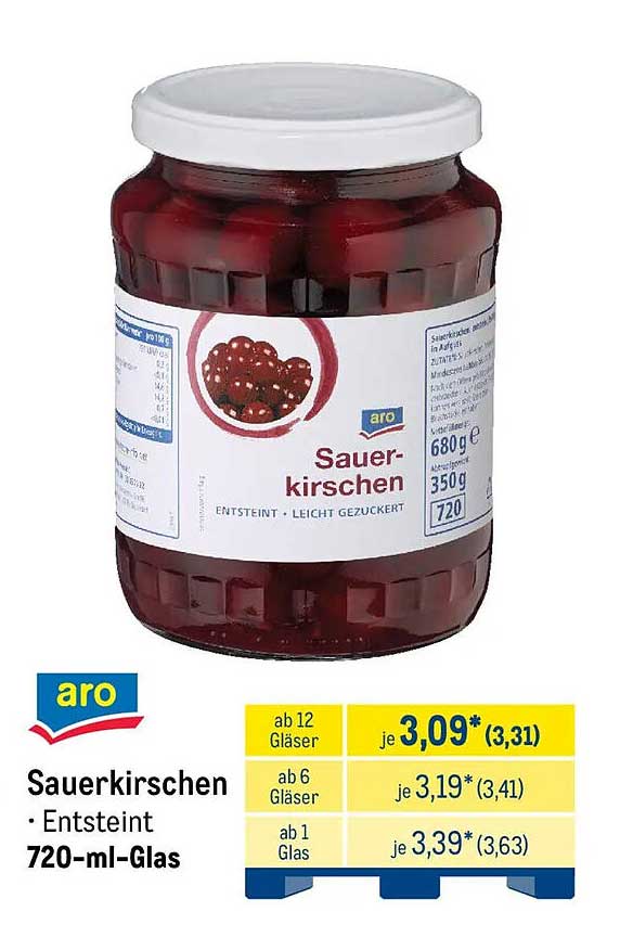 Sauerkirschen • Entsteint 720-ml-Glas
