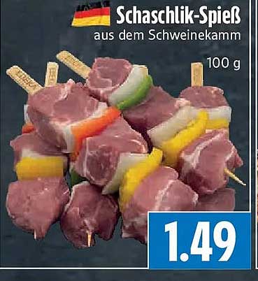 Schaschlik-Spieß aus dem Schweinekamm