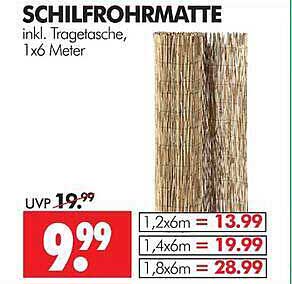 SCHILFROHRMATTE inkl. Tragetasche, 1x6 Meter