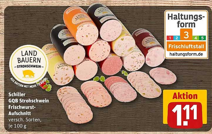 Schiller GQB Strohschwein Frischwurst-Aufschnitt, versch. Sorten, je 100 g