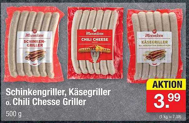 Schinkengriller, Käsegriller o. Chili Cheese Griller