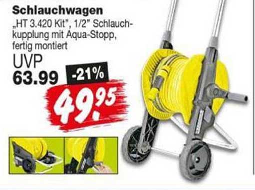 Schlauchwagen „HT 3.420 Kit“, 1/2" Schlauchkupplung mit Aqua-Stopp, fertig montiert