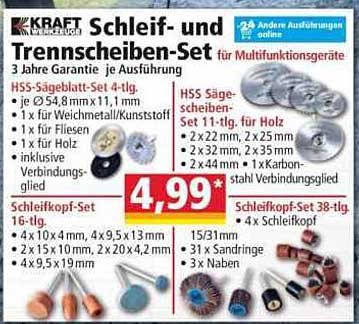 Schleif- und Trennscheiben-Set für Multifunktionsgeräte