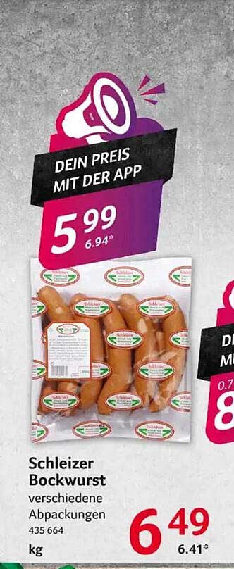 Schleizer Bockwurst verschiedene Abpackungen 435 664 kg