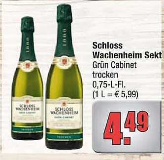 Schloss Wachenheim Sekt Grün Cabinet trocken 0,75-L-Fl. (1 L = € 5,99)