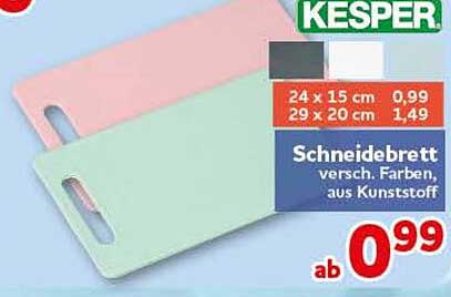 Schneidebrett versch. Farben, aus Kunststoff