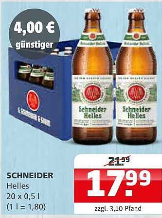 SCHNEIDER Helles 20 x 0,5 l (1 l = 1,80)