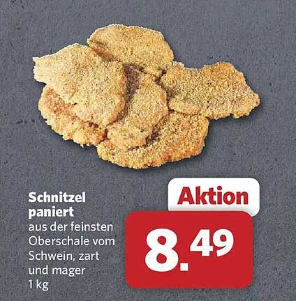 Schnitzel paniert aus der feinsten Oberschale vom Schwein, zart und mager 1 kg