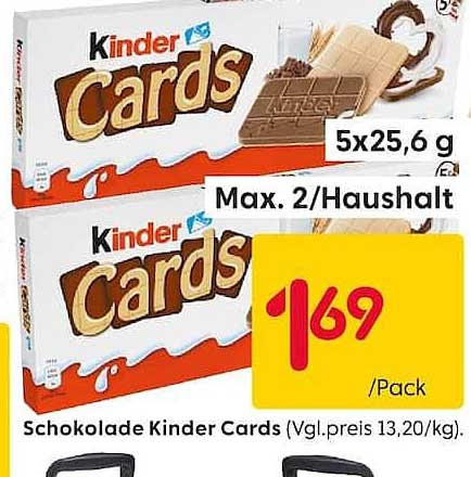 Schokolade Kinder Cards