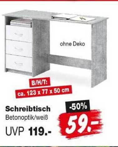 Schreibtisch Betonoptik/weiß