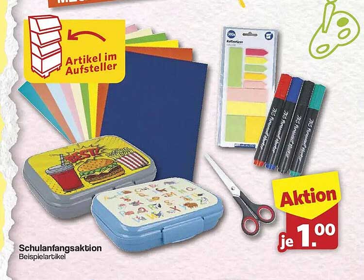 Schulanfangsaktion Beispielartikel