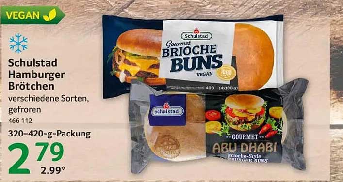 Schulstad Hamburger Brötchen verschiedene Sorten, gefroren