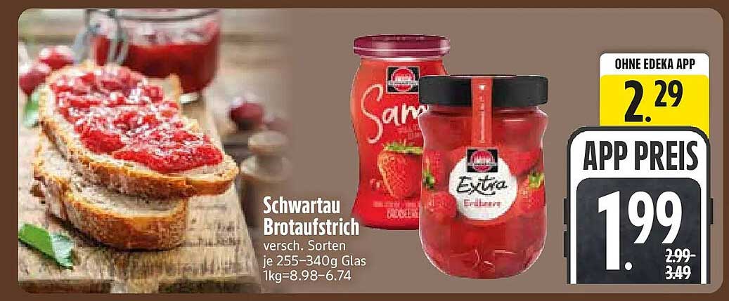 Schwartau Brotaufstrich versch. Sorten je 255–340g Glas 1kg=8.98–6.74