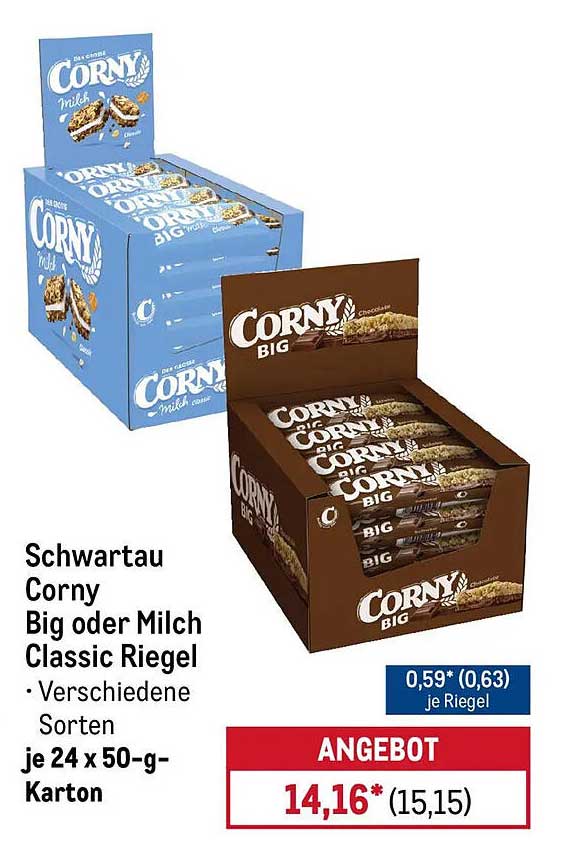Schwartau Corny Big oder Milch Classic Riegel