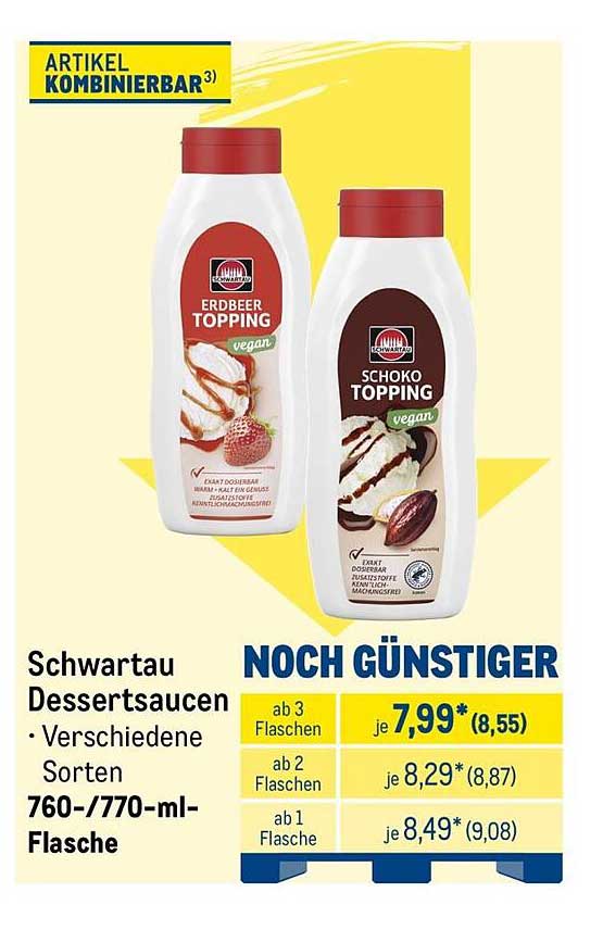 Schwartau Dessertsaucen • Verschiedene Sorten 760-/770-ml-Flasche