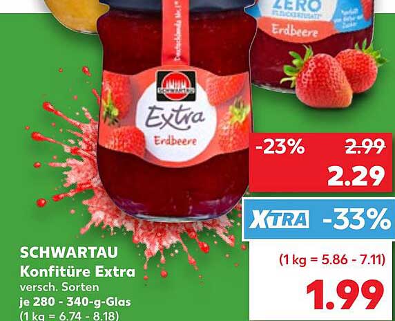 SCHWARTAU Konfitüre Extra versch. Sorten je 280 - 340-g-Glas (1 kg = 6,74 - 8,18)