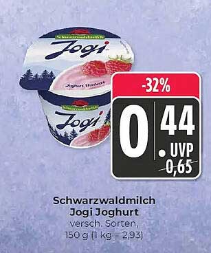 Schwarzwaldmilch Jogi Joghurt versch. Sorten, 150 g (1 kg = 2,93)