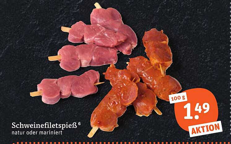 Schweinefiletspieß natur oder mariniert