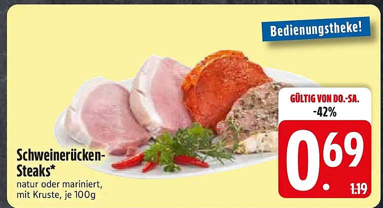 Schweinerücken-Steaks*