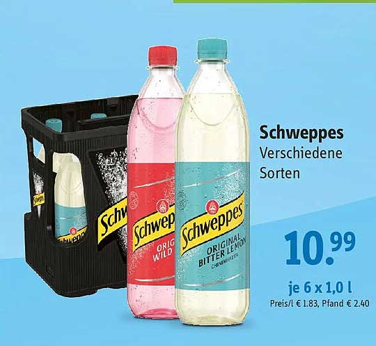 Schweppes Verschiedene Sorten