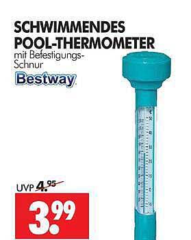 SCHWIMMENDES POOL-THERMOMETER mit Befestigungs-Schnur Bestway