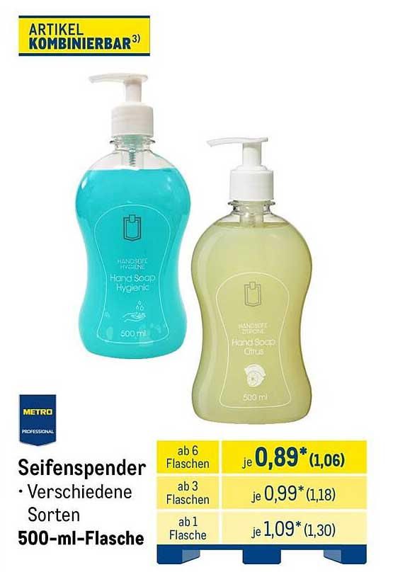 Seifenspender Verschiedene Sorten 500-ml-Flasche