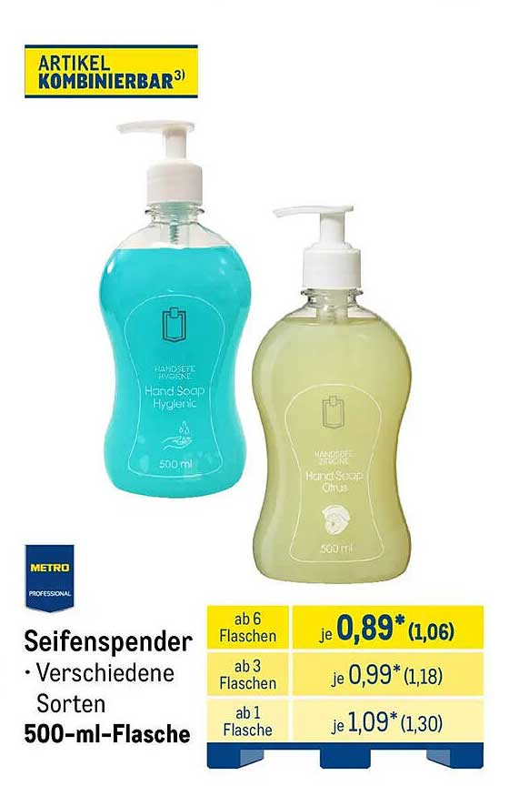 Seifenspender • Verschiedene Sorten 500-ml-Flasche