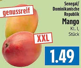 Senegal/Dominikanische Republik Mango Kl. I, Stück