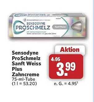 Sensodyne ProSchmelz Sanft Weiss Plus Zahncreme 75-ml-Tube