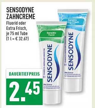 SENSODYNE ZAHNCREME Fluorid oder Extra Frisch, je 75 ml Tube (1 l = € 32.67)