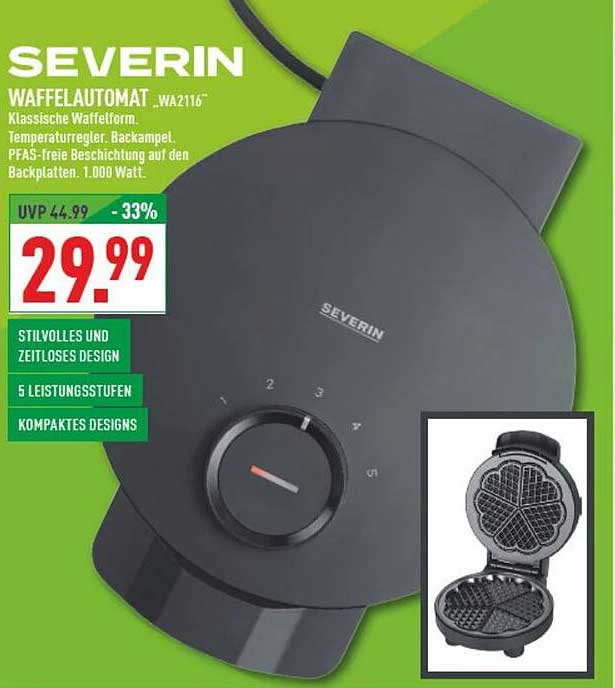 SEVERIN WAFFLEAUTOMAT „WA 2116"
