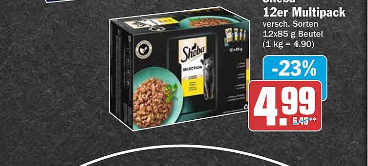 Sheba 12er Multipack versch. Sorten 12x85 g Beutel (1 kg = 4.90)