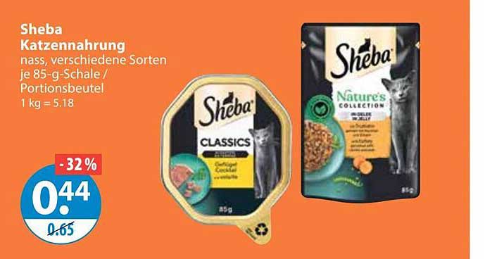 Sheba Katzennahrung nass, verschiedene Sorten je 85-g-Schale / Portionsbeutel