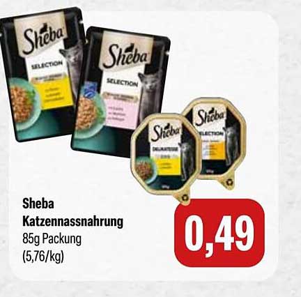 Sheba Katzennassnahrung 85g Packung (5,76/kg)