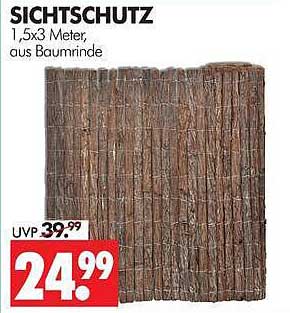 SICHTSCHUTZ 1,5x3 Meter, aus Baumrinde